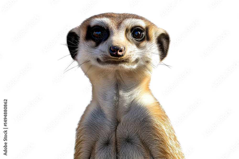 Fototapeta premium meerkat portrait on transparent background