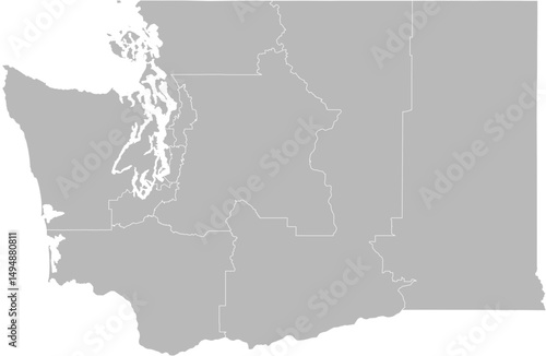 Wallpaper Mural Washington congressional districts vector map (Web Mercator projection, PPT-compatible & fully editable) Torontodigital.ca