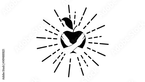 The forbidden fruit is always the sweetest, black isolated silhouette