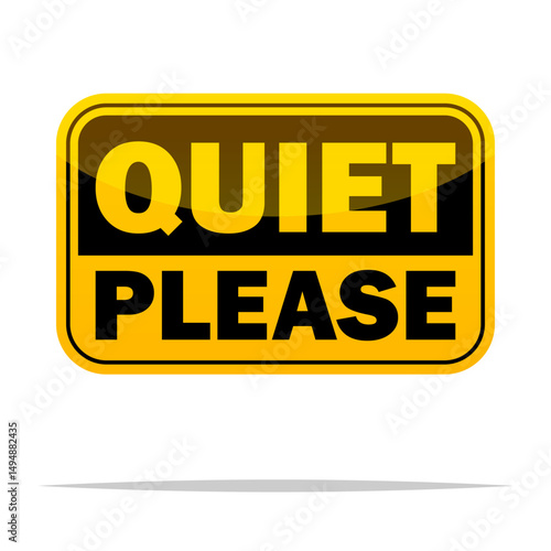 Quiet please sign vector isolated illustration