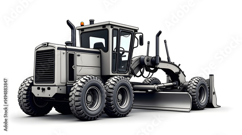 Bulldozer machine isolated on white background