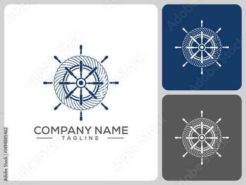 ship rudder logo vector