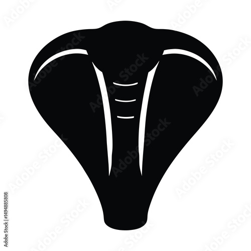Black Cobra Silhouette Symbolizing Danger and Mystique in its Simple Design