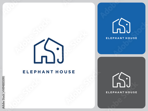 elephant house logo vector