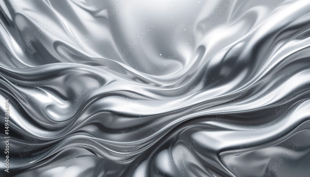 Silver Waves: Abstract Metallic Fabric with Subtle Sparkle and F Silver Waves: Abstract Metallic Fabric with Subtle Sparkle and F