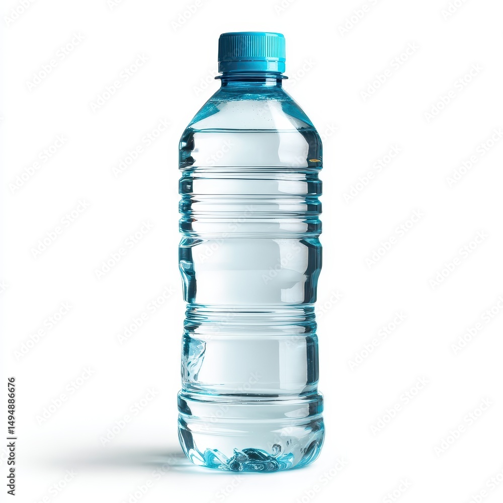 Fototapeta premium Plastic Water Bottle Clear, Crisp Image on White