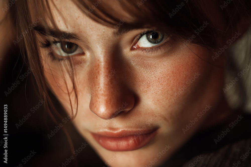 Ultra-Realistic Portrait of Young Woman with Sly Smirk and Raised Eyebrow – Intense Gaze, Modern Cinematic Lighting, Direct Eye Contact, Expressive Facial Expression Ultra-Realistic Portrait of Young Woman with Sly Smirk and Raised Eyebrow – Intense Gaze, Modern Cinematic Lighting, Direct Eye Contact, Expressive Facial Expression