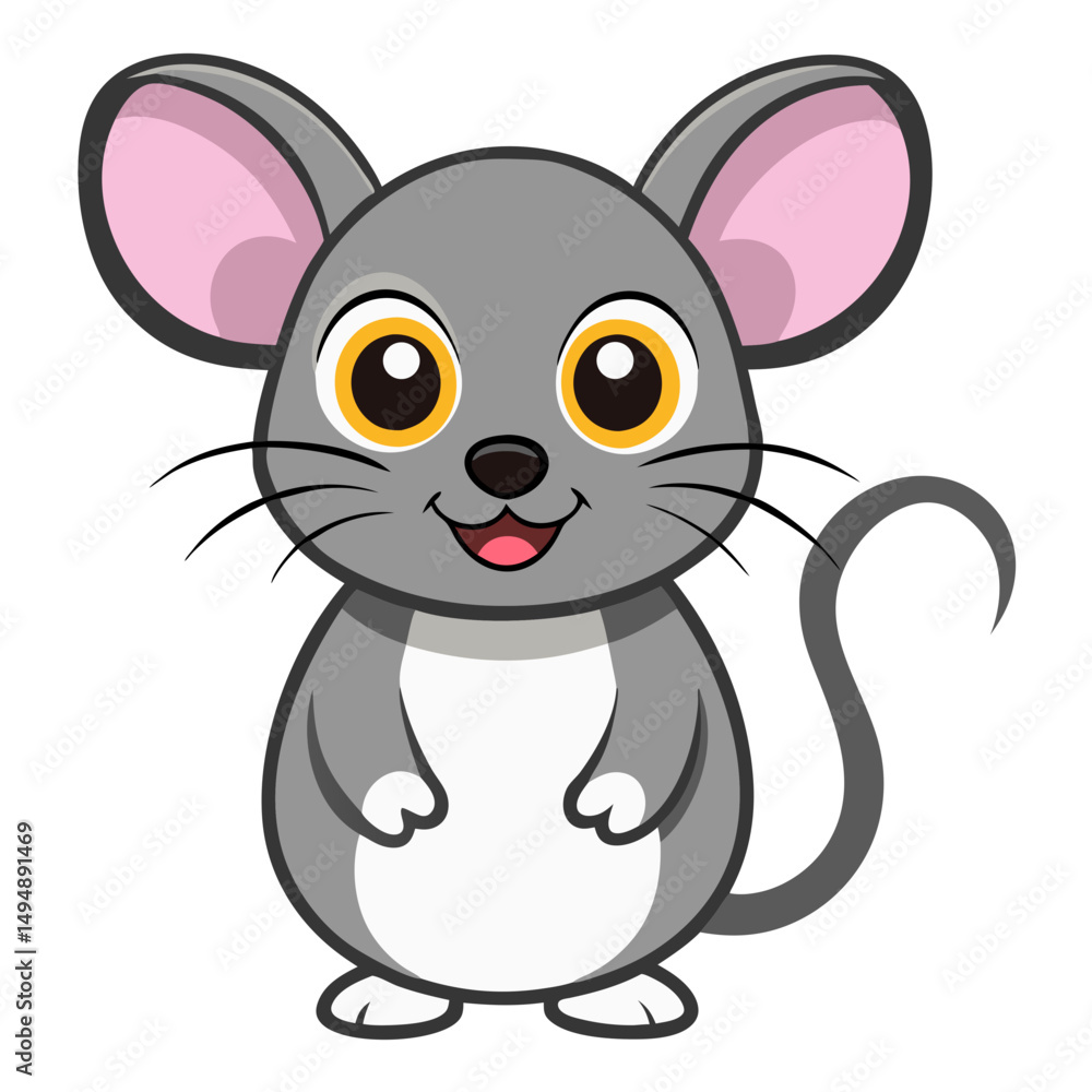 a cute cartoon mouse with gray fur and a white belly no background vector file. a cute cartoon mouse with gray fur and a white belly no background vector file.