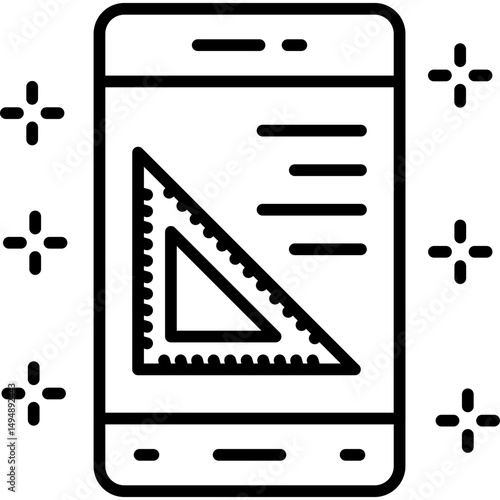 Protractor Icon Vector Element