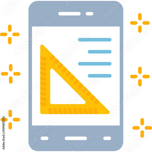 Protractor Icon Vector Element