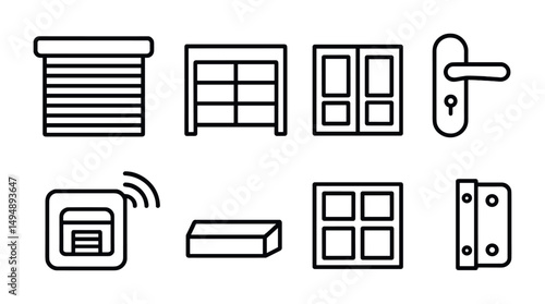 Home security and automation icons for smart house design projects