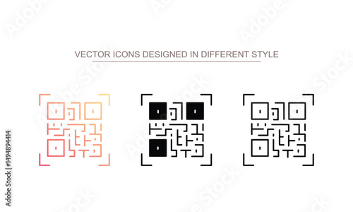 QR Code icon design with white background stock illustration