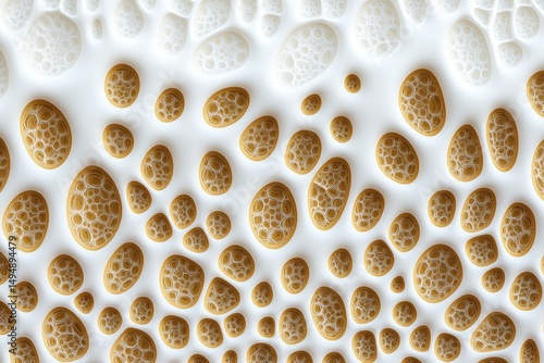 Abstract Patterns of Brown and White Organic Shapes on a Surface