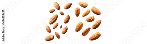 Wallpaper Mural almonds floating on white background Torontodigital.ca