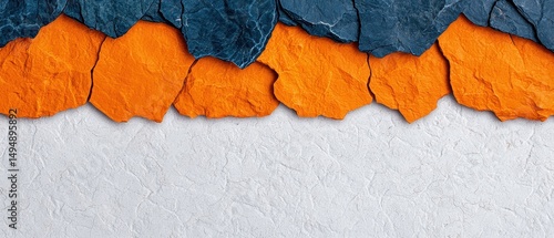 Colorful Slate Stone Texture with Orange and Blue Elements
