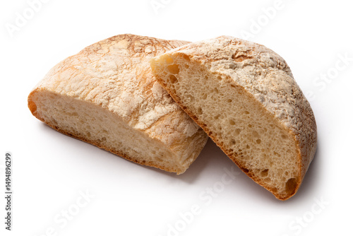 Pagnotta fresca affettata, pane italiano 