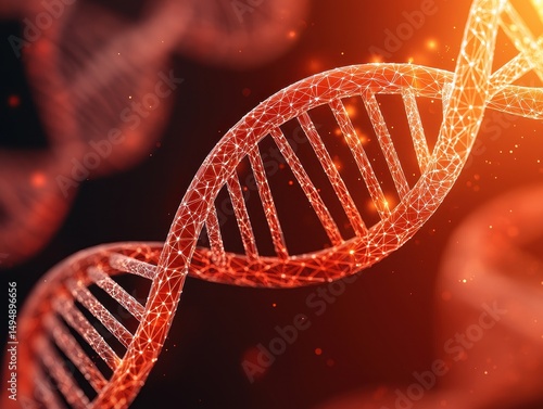 Stunning 3D Representation of DNA Helix with Futuristic Lighting Effects