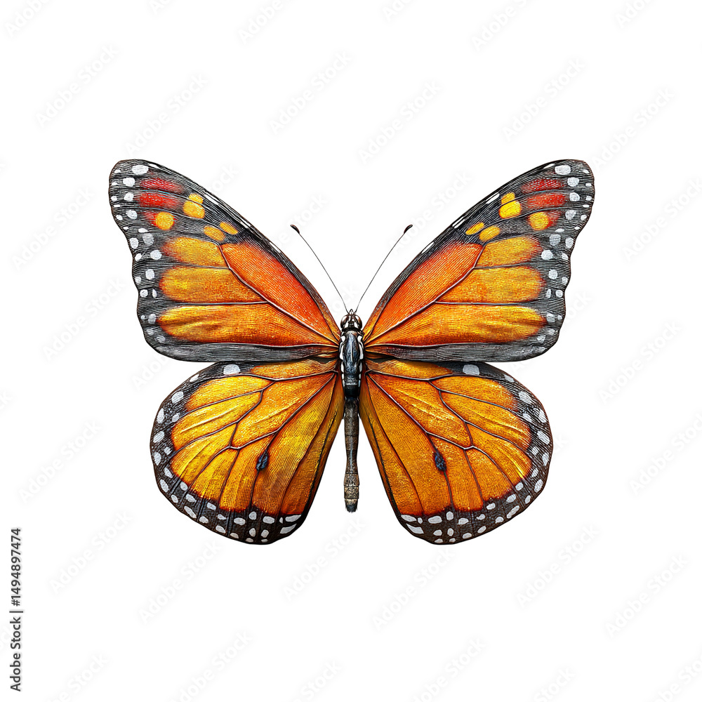 Monarch Butterfly Vibrant Wings on transparent background Monarch Butterfly Vibrant Wings on transparent background