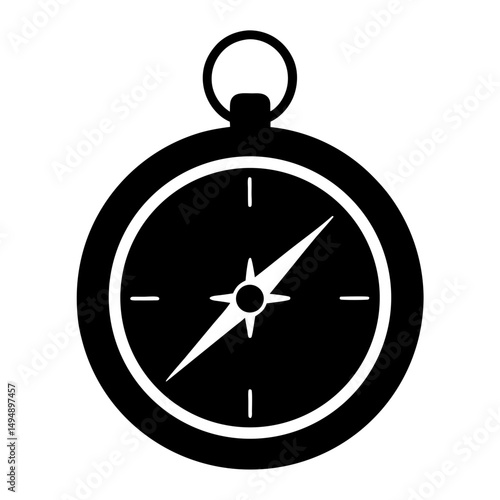 Black and white minimalist image of a navigational compass for direction