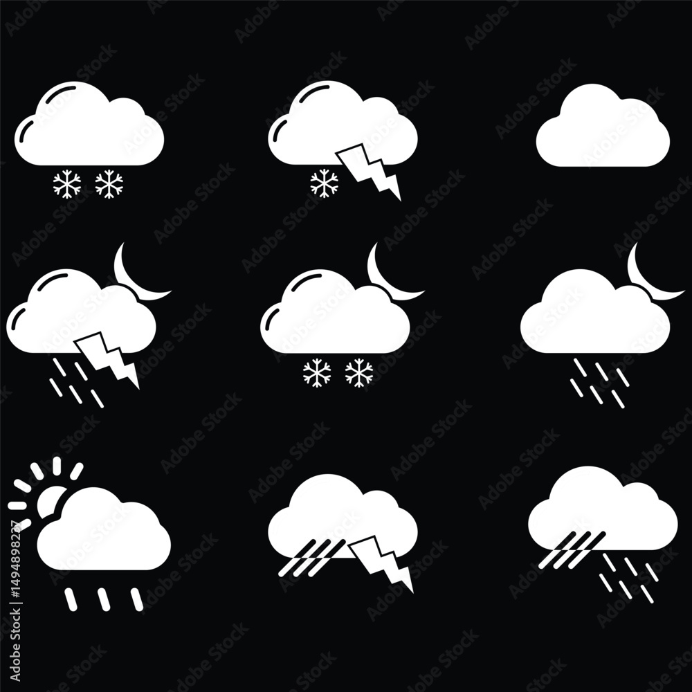clouds icons shape , design and style in different forms clouds icons shape , design and style in different forms