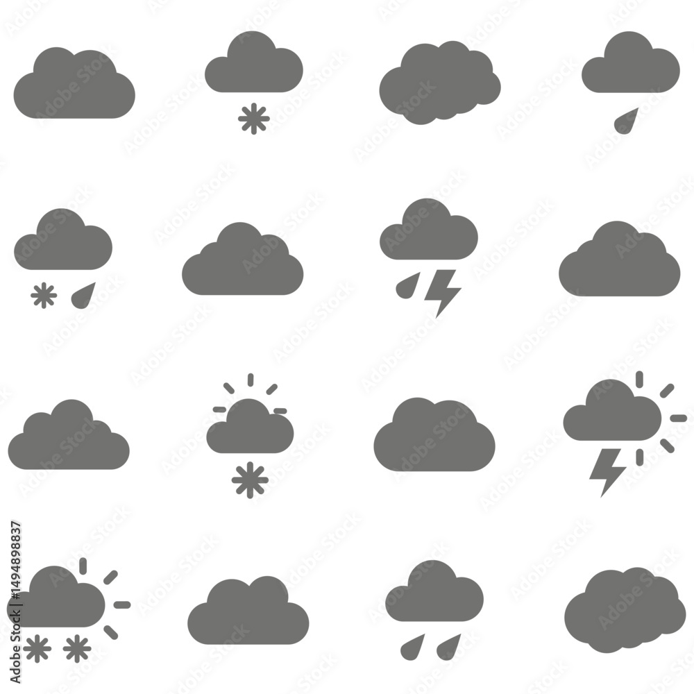 clouds icons shape , design and style in different forms clouds icons shape , design and style in different forms