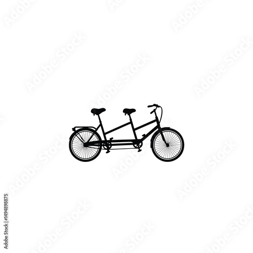 a tandem bicycle designed for two riders on white background