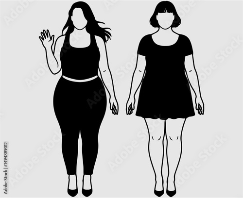 Beautiful Chubby Woman Silhouette