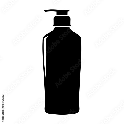 Elegant black and white soap dispenser bottle icon style design