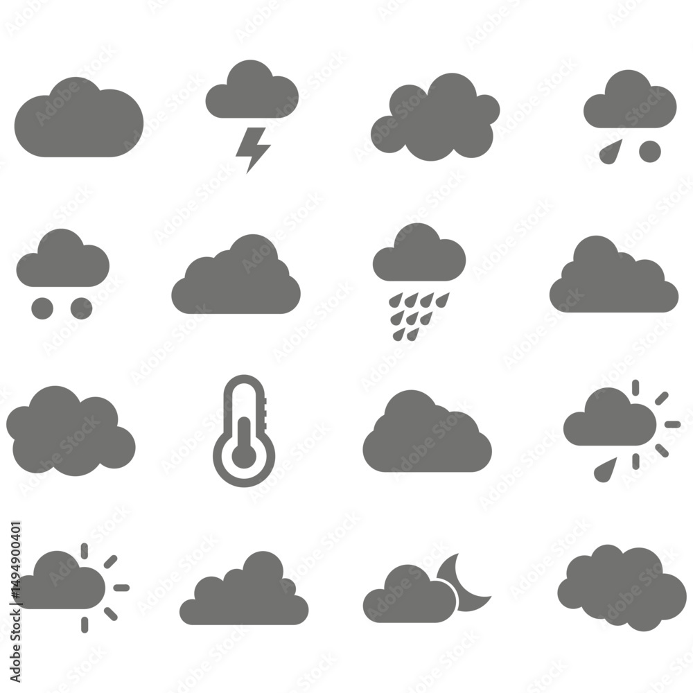 clouds icons shape , design and style in different forms clouds icons shape , design and style in different forms