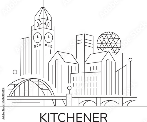 Kitchener City Line Draw Simple Minimalist