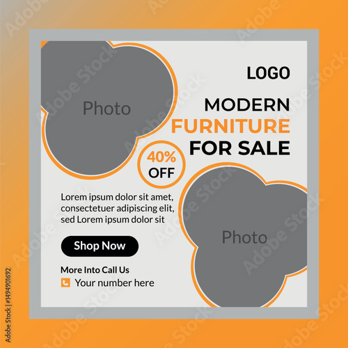 Modern Furniture For Sale Social Media Post Design