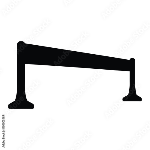 Silhouette of crowd control barrier, representing order and limited access passage