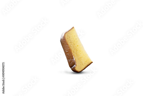Isolated Slice of Pandoro Cake on Transparent Background – Traditional Italian Dessert