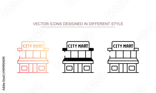 City Mart icon design with white background stock illustration