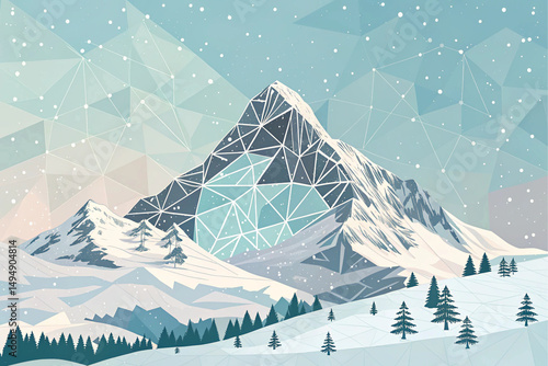 winter landscape vector illustration