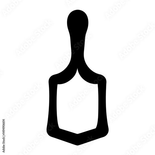 Abstract black bottle shaped symbol with rectangle on the bottom portion