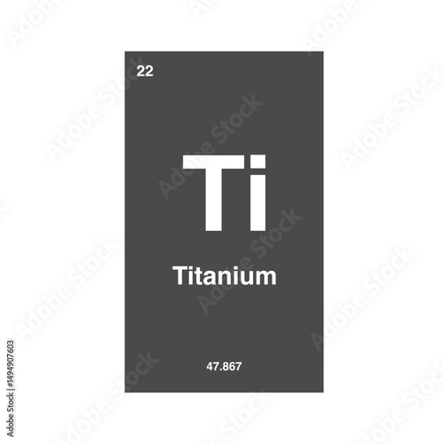 titanium periodic vector isolated on transparent background