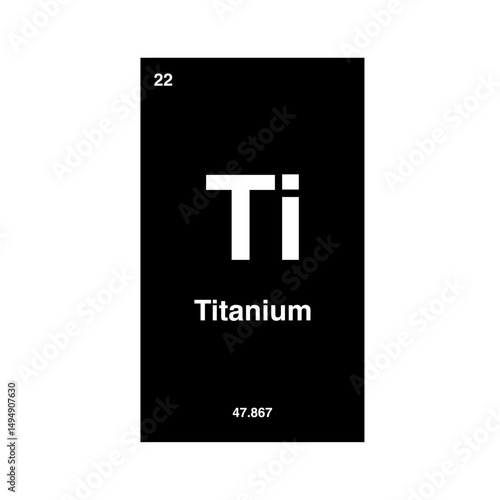 titanium periodic vector isolated on transparent background