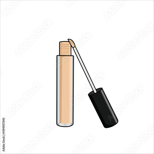 Liquid concealer with wand applicator in sleek tube, perfect for smooth skin coverage.