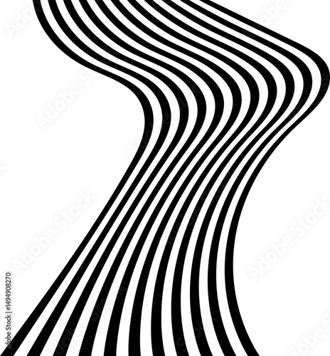 Abstract perspective line wave. Decorative Pattern Background