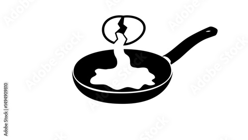 You can’t make an omelette without breaking a few eggs, black isolated silhouette