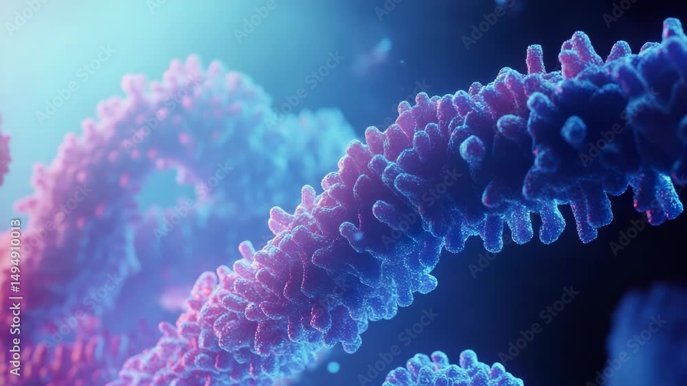 A close up view of a chromosome chromosome
