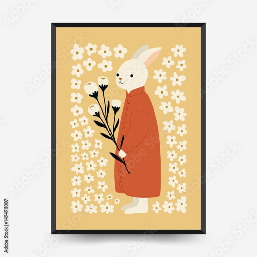 Abstract Childrens Room posters template. Modern trendy Kids minimal style. Hand drawn design for wallpaper, wall decor, print, postcard, cover, template, banner.