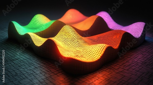 Conceptual Visualization of Nano Sensors Enhancing Data Transmission Through Vibrant Light Waves in a Modern Digital Environment