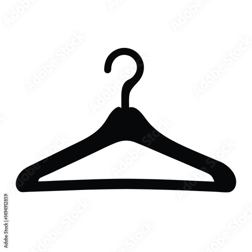 Stylized black clothes hanger for a wardrobe with a smooth design