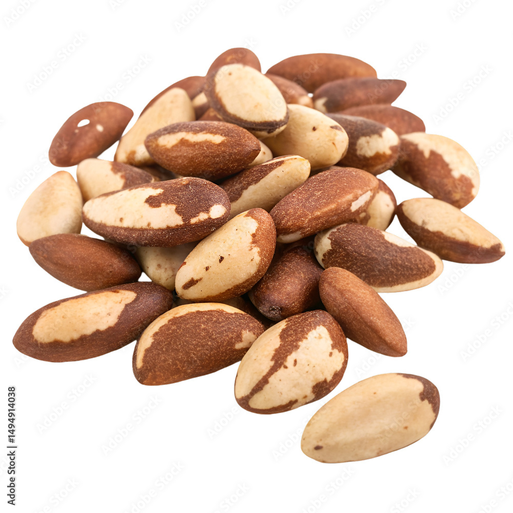 Pile of brazil nuts isolated on transparent background Pile of brazil nuts isolated on transparent background