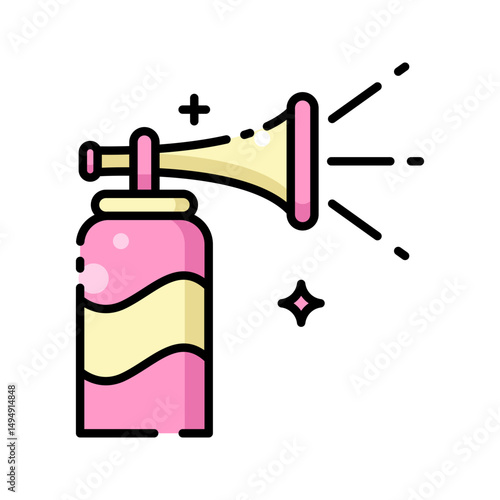 Air Horn Filled color icon. Perfect for whimsical product branding, creative art projects, festive party invitations, humorous advertisements.