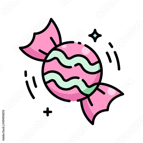 Pink and green candy a colorful and playful icon perfect for candy store promotions, party invitations, or sweet themed designs.