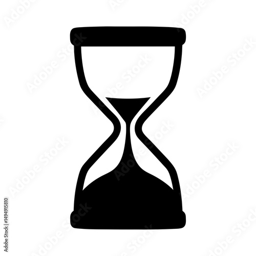 Black Hourglass Icon Indicating Time is Running Out and Progress is Slow