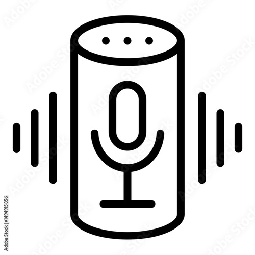 voice assistant icon line